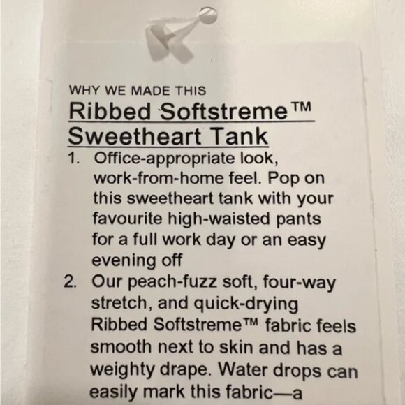 ✨Lululemon Ribbed Softstreme Sweetheart Tank Top | Black - Picture 9 of 9